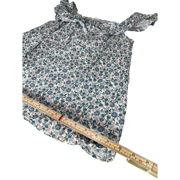 Loft Womens Floral Ruffle Sleeve Linen Blend Top Size S - Picture 9 of 9